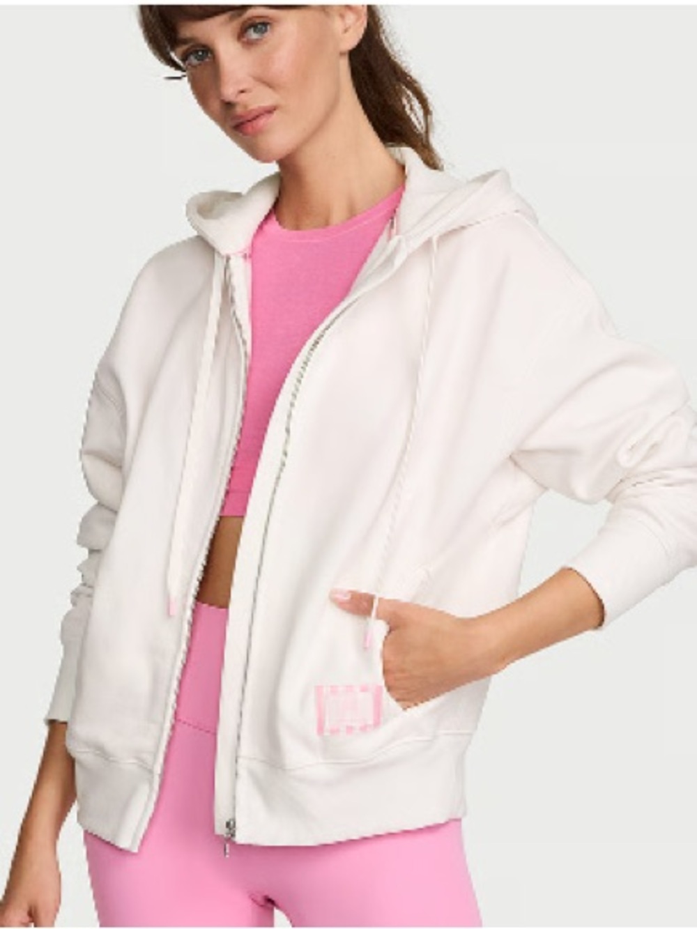 Victoria's Secret Iconic Fleece Full-Zip Hoodie LIKE NEW